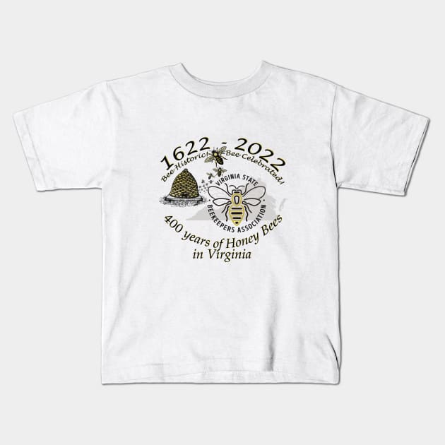 VSBA 400yr Anniversary T-Shirt Logo Kids T-Shirt by Virginia State Beekeepers